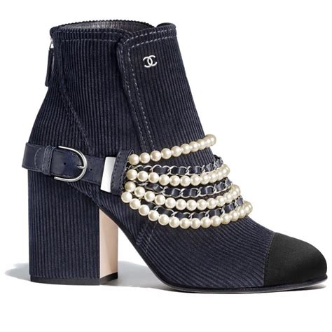 chanel ankle boots with chain|chanel boots with pearl heel.